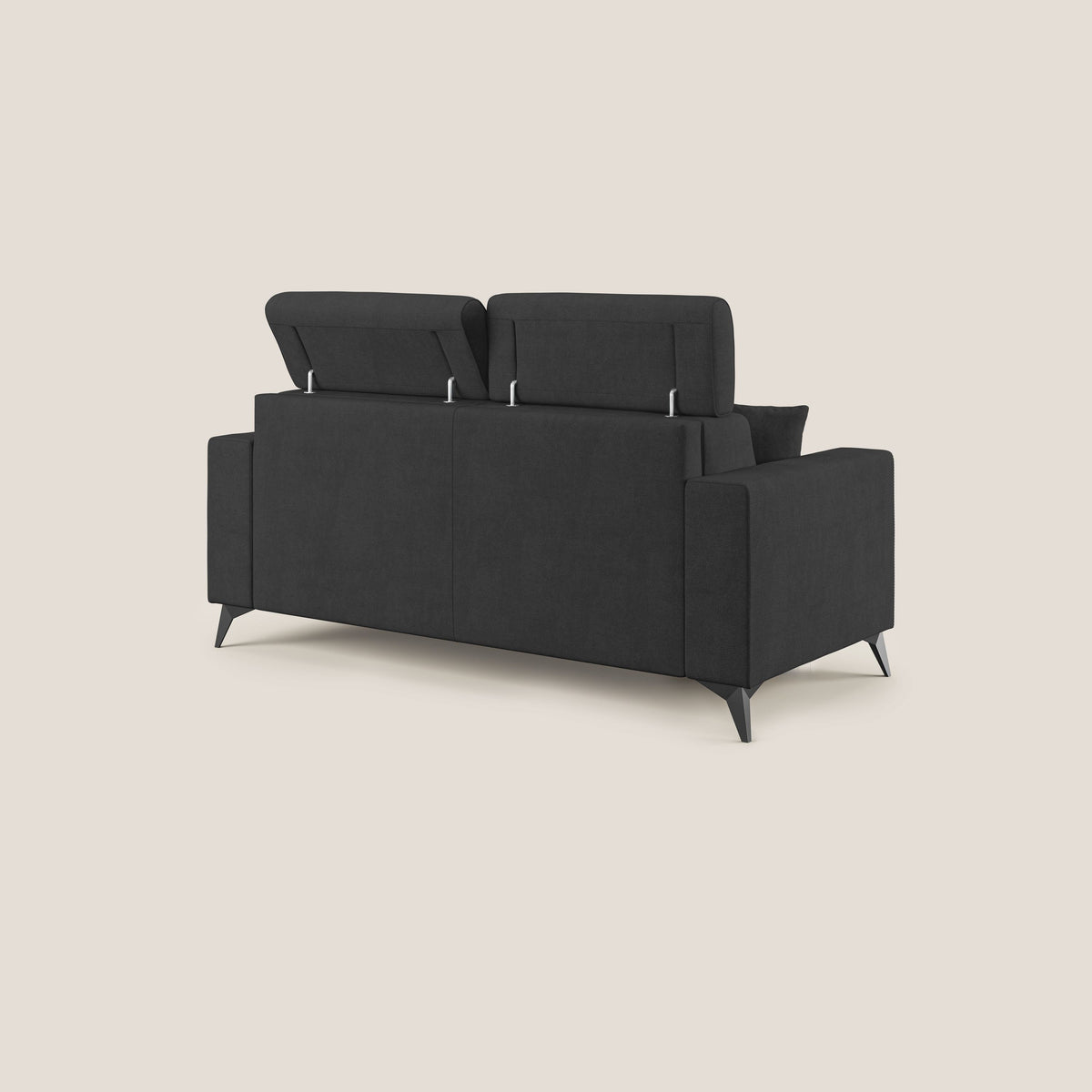 Pegaso divano letto con poggiatesta reclinabili e rivestimento T02 nero - divitt.sbs