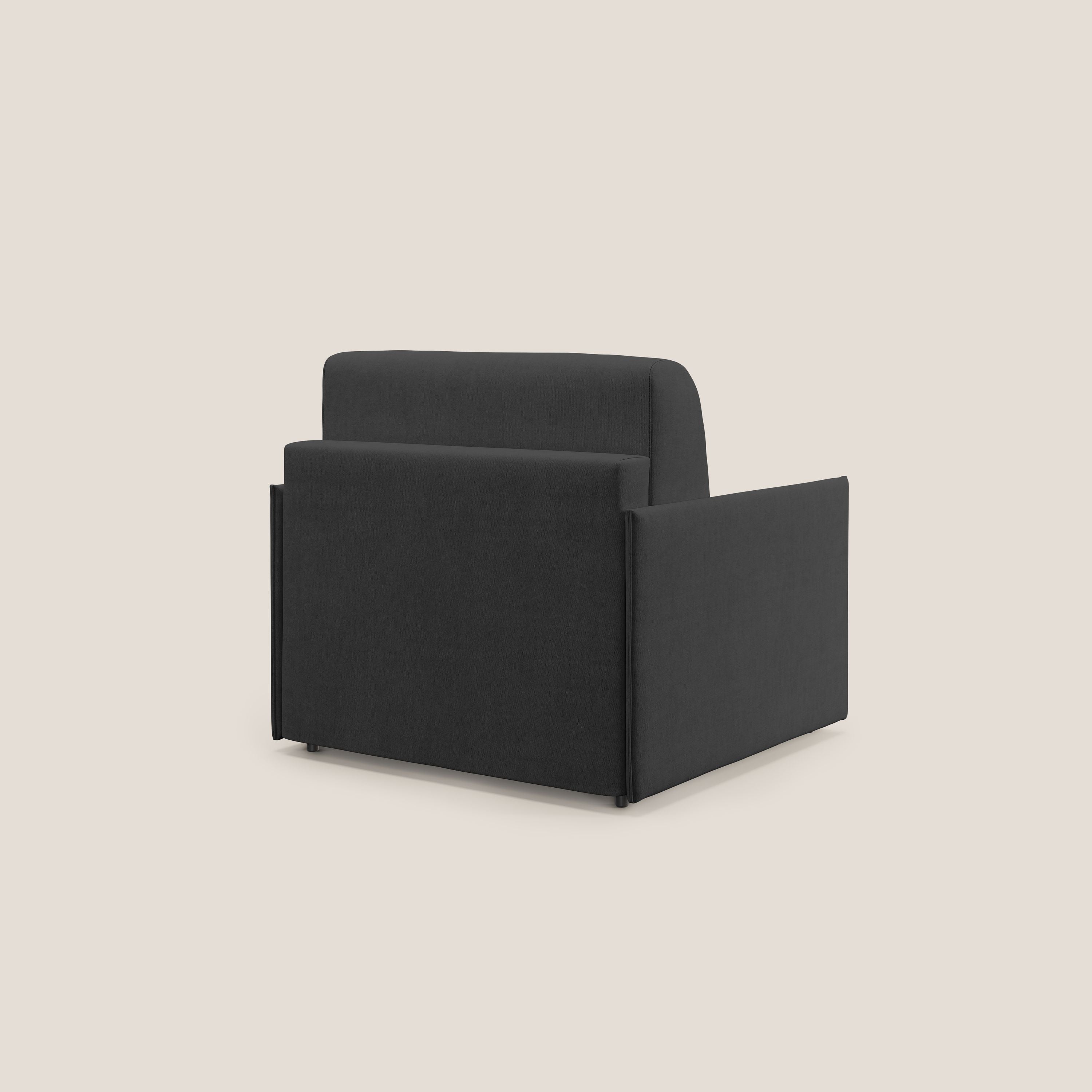 Evans poltrona letto in morbido tessuto impermeabile T02 nero - divitt.sbs