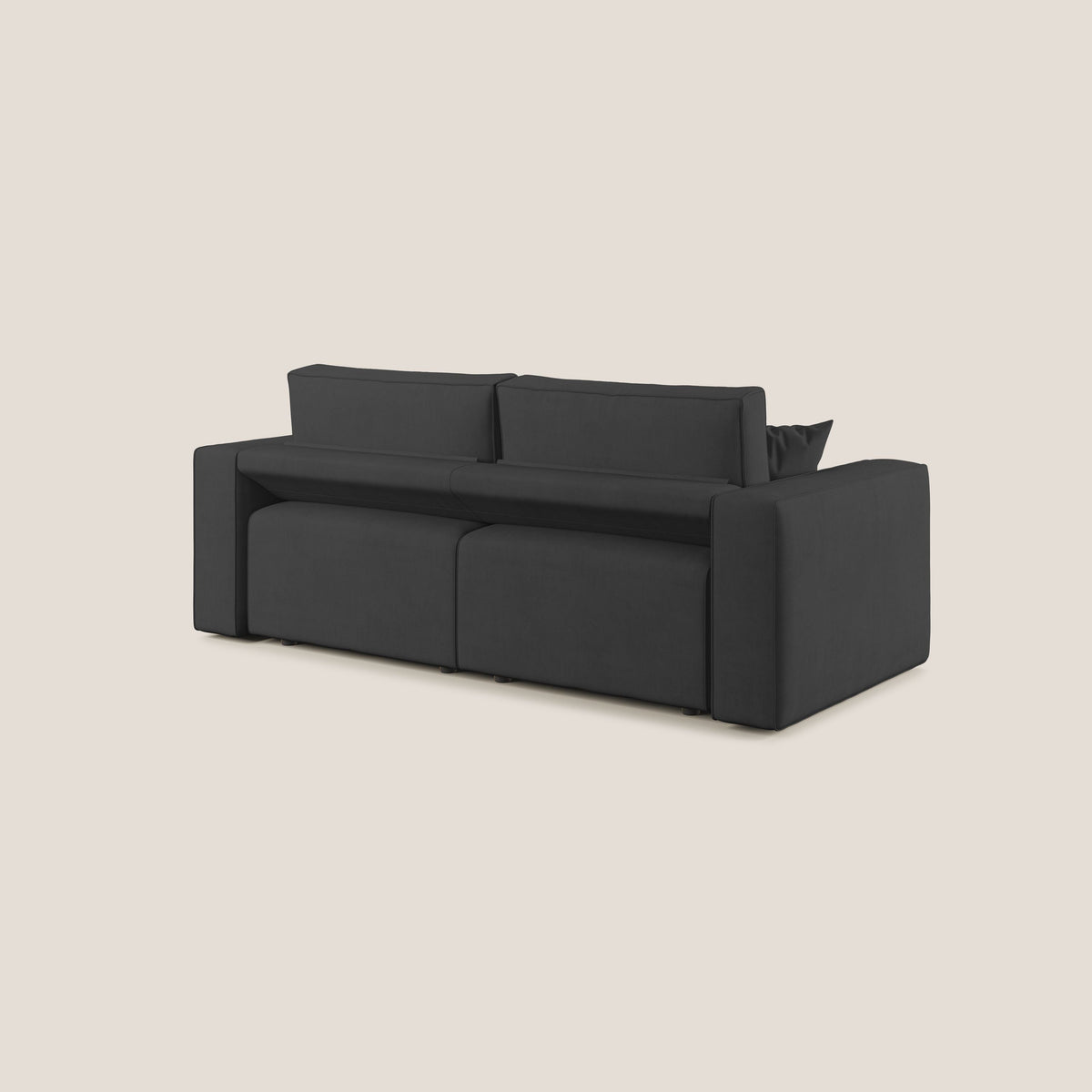 Morfeo divano con sedute estraibili in morbido tessuto impermeabile T02 nero - divitt.sbs