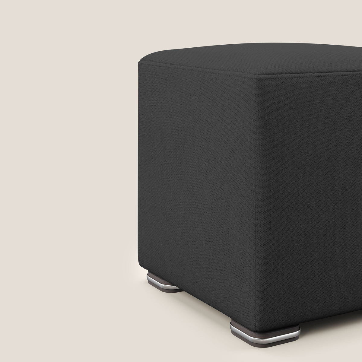 Cube pouf in tessuto morbido impermeabile T02 nero - divitt.sbs