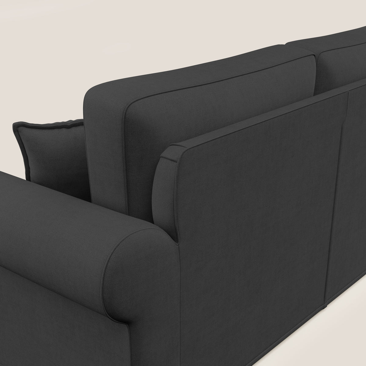 Lady divano classico in piuma d'oca realizzato con tessuto impermeabile T02 nero - divitt.sbs