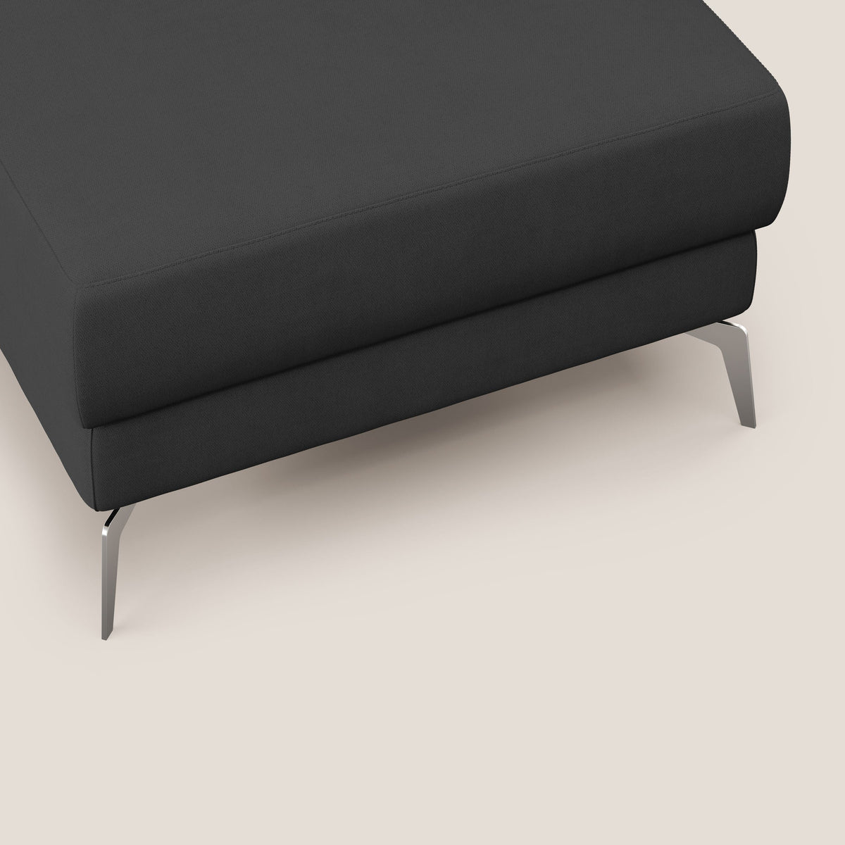 Star Pouf con piedini alti in tessuto impermeabile T02 nero - divitt.sbs