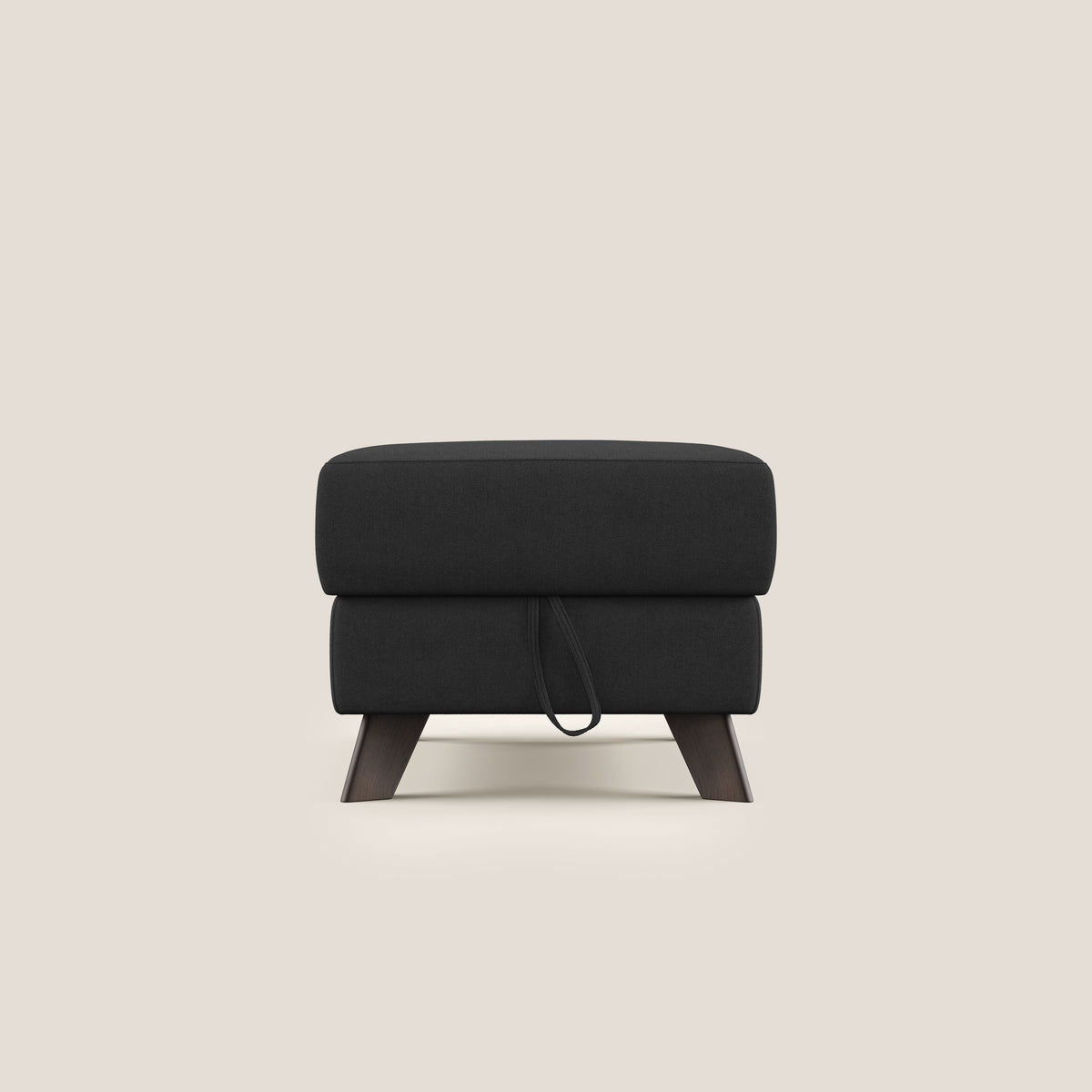 Moon Pouf contenitore e piedini alti in tessuto morbido impermeabile T02 nero - divitt.sbs