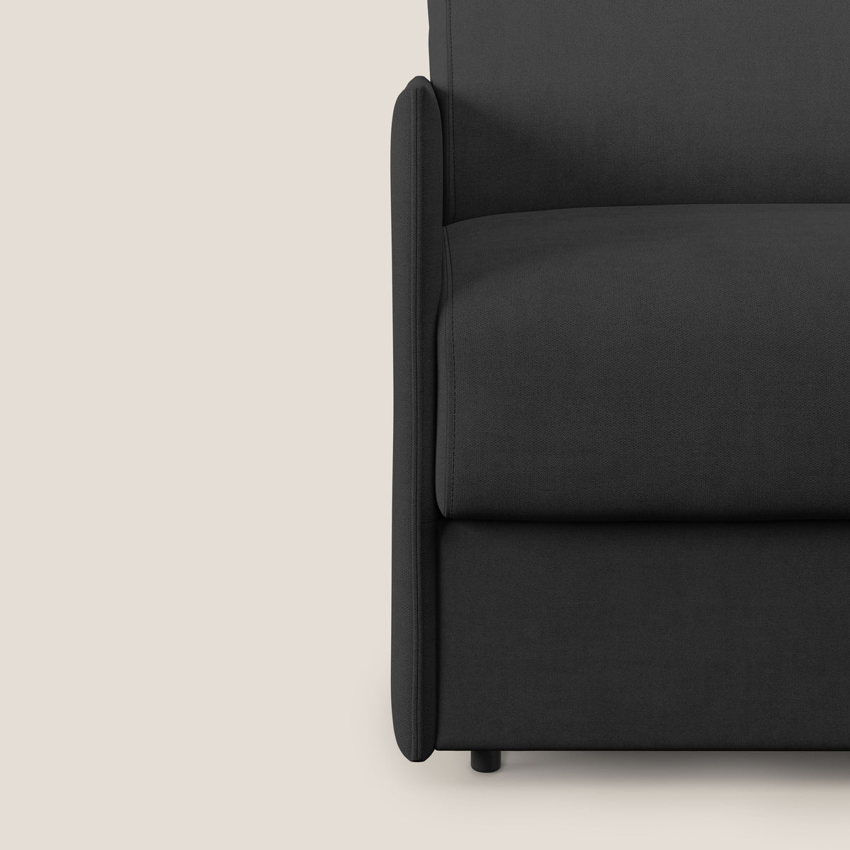 Evans poltrona letto in morbido tessuto impermeabile T02 nero - divitt.sbs