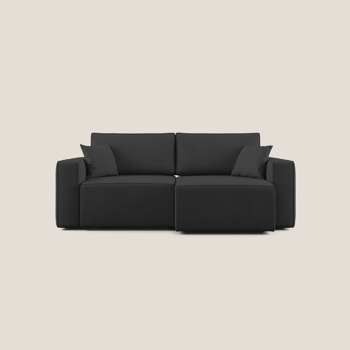 Morfeo divano con sedute estraibili in morbido tessuto impermeabile T02 nero - divitt.sbs