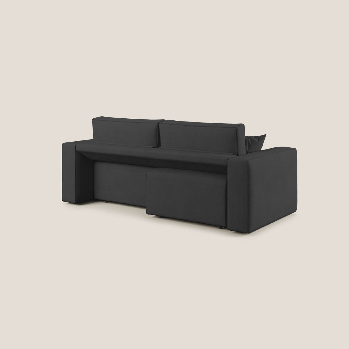 Morfeo divano con sedute estraibili in morbido tessuto impermeabile T02 nero - divitt.sbs