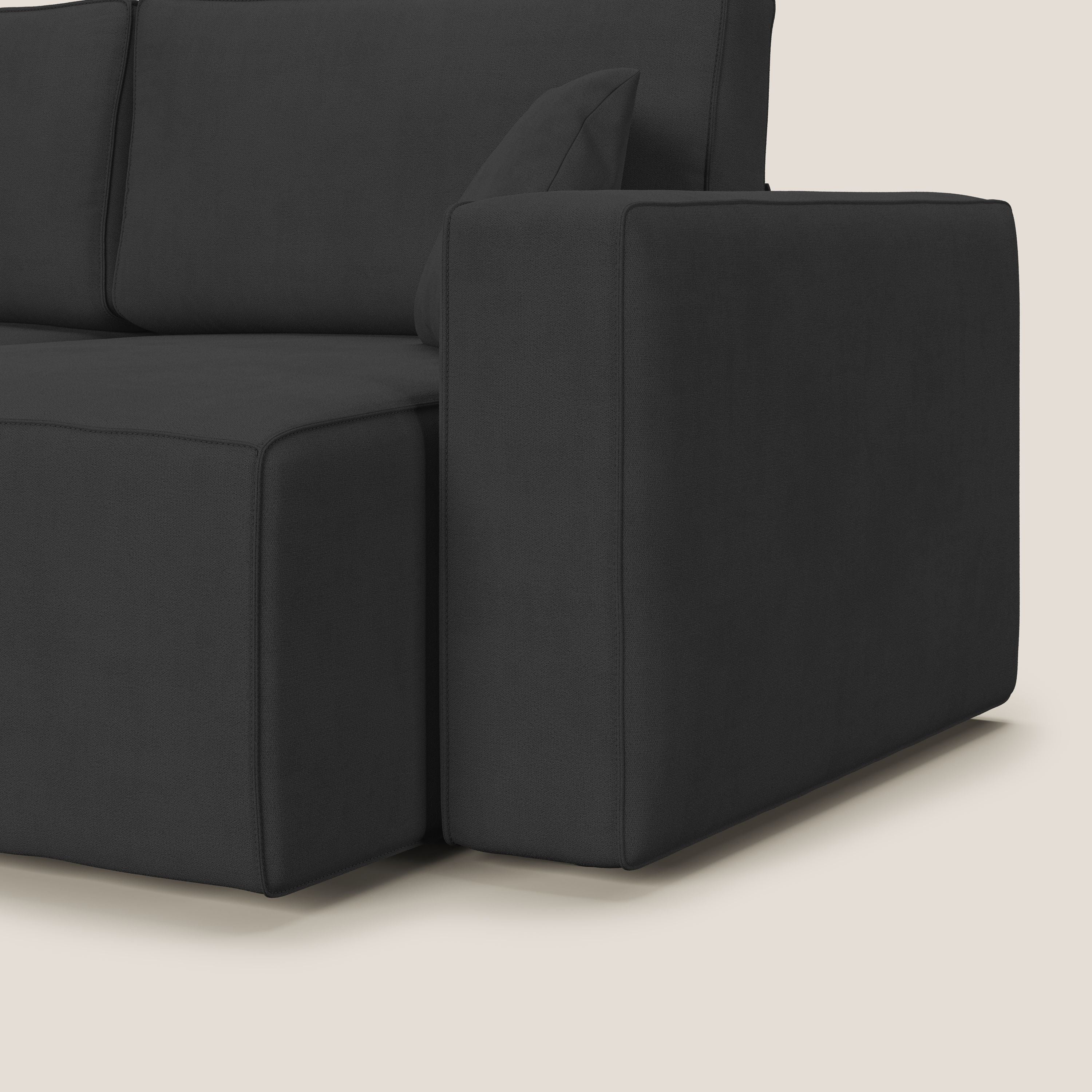 Morfeo divano con sedute estraibili in morbido tessuto impermeabile T02 nero - divitt.sbs