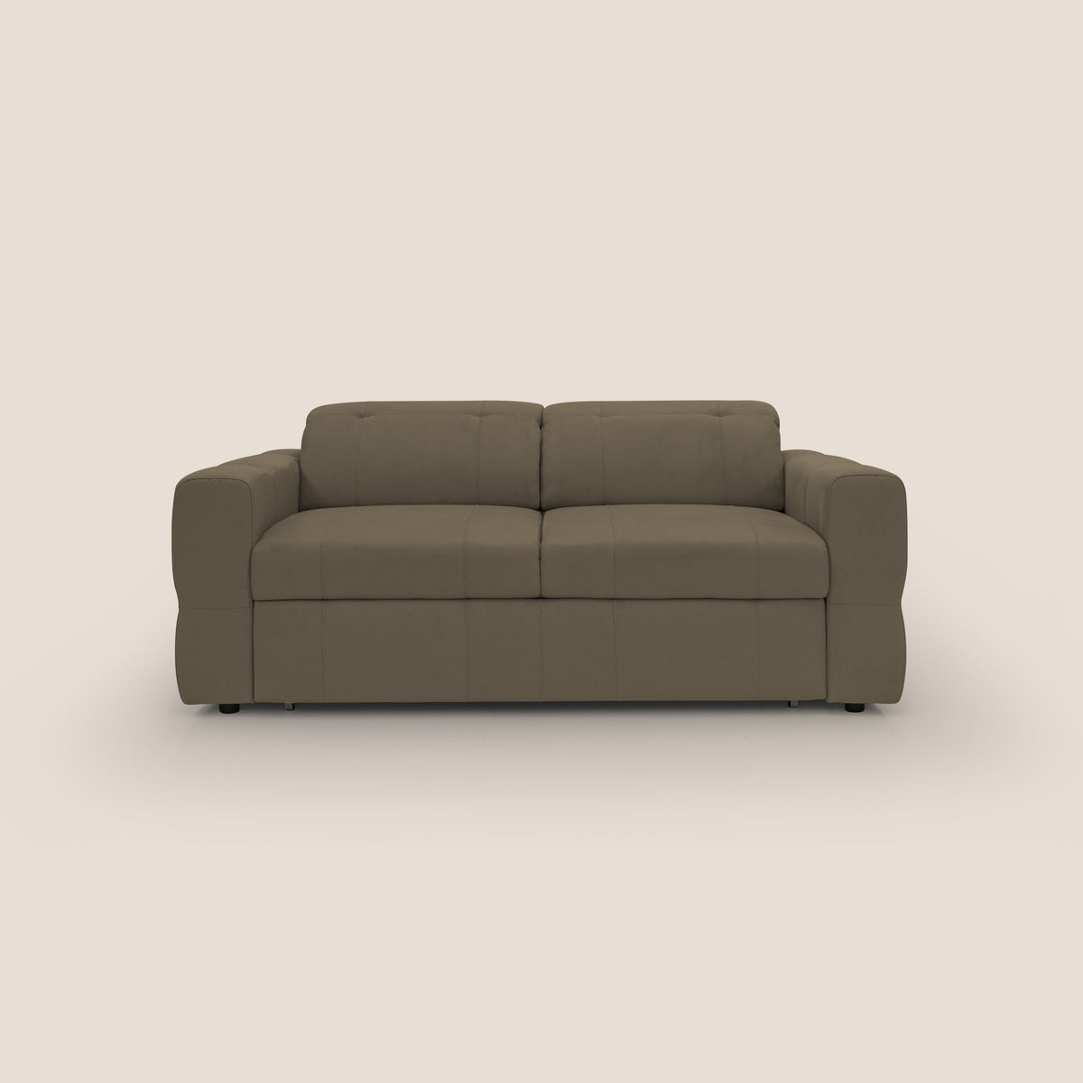 Kronos Divano con pouf estraibile poggiapiedi e poggiatesta reclinabili in morbida microfibra impermeabile T11 marrone - divitt.sbs