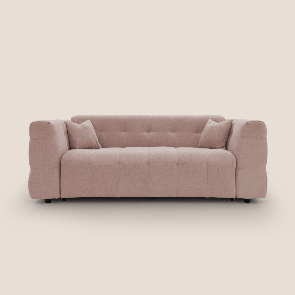 Tender Divano letto matrimoniale dal design innovativo in tessuto bouclet impermeabile T07 rosa - divitt.sbs