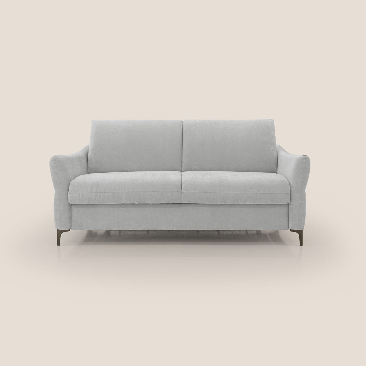 Dalia divano letto con materasso H18 cm e piedi alti in raffinato tessuto smacchiabile T17 grigio - divitt.sbs