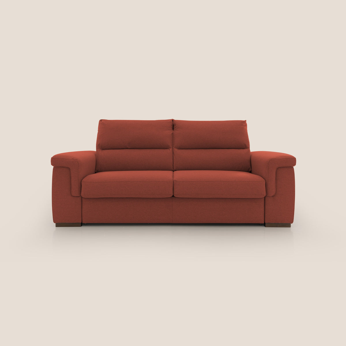 Magnolia divano letto con materasso alto 18 cm morbido schienale alto in tessuto smacchiabile T05 rosso - divitt.sbs