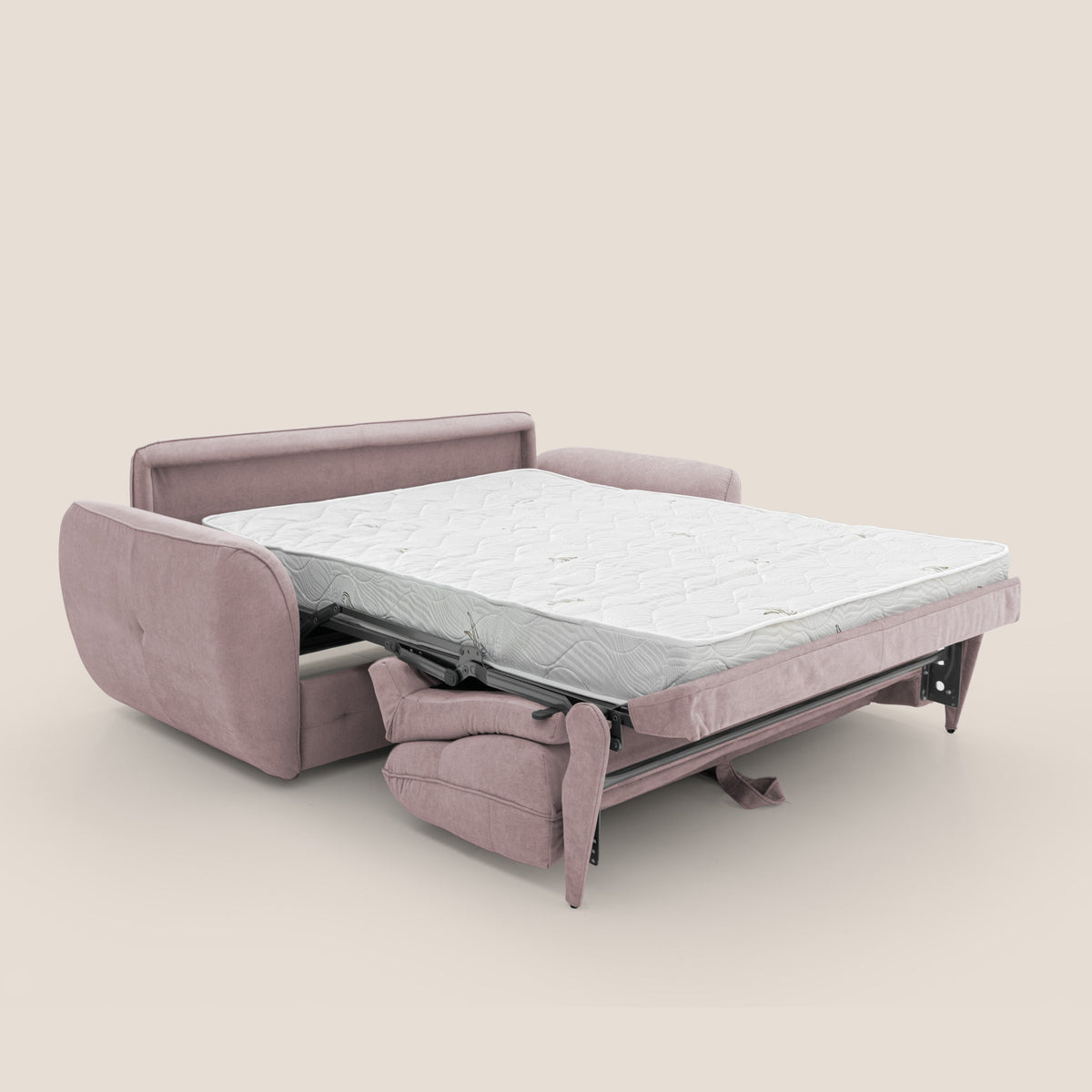 Zeus Divano letto scandinavo con schienale alto in tessuto impermeabile T02 rosa - divitt.sbs