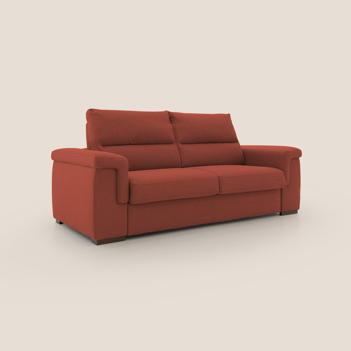 Magnolia divano letto con materasso alto 18 cm morbido schienale alto in tessuto smacchiabile T05 rosso - divitt.sbs