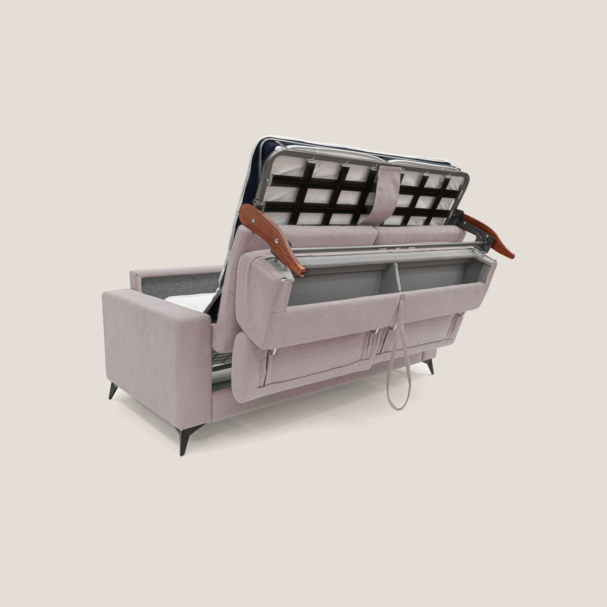 Pegaso divano letto con poggiatesta reclinabili e rivestimento T02 rosa - divitt.sbs