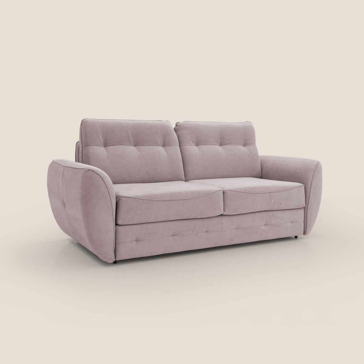 Zeus Divano letto scandinavo con schienale alto in tessuto impermeabile T02 rosa - divitt.sbs
