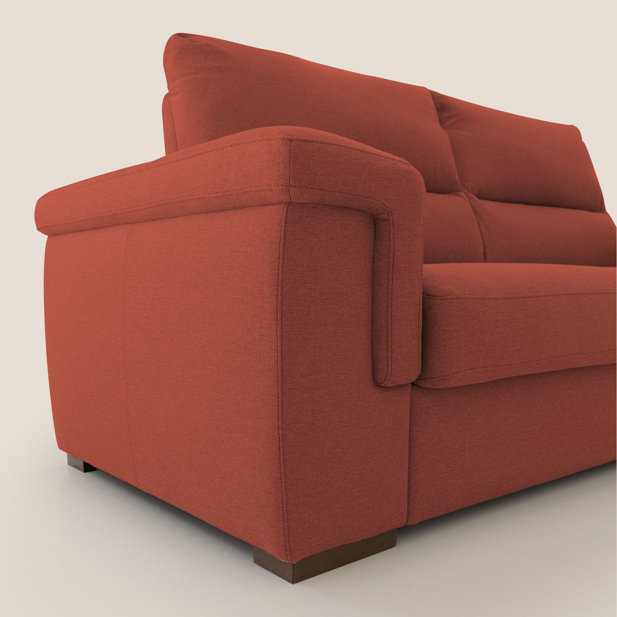 Magnolia divano letto con materasso alto 18 cm morbido schienale alto in tessuto smacchiabile T05 rosso - divitt.sbs