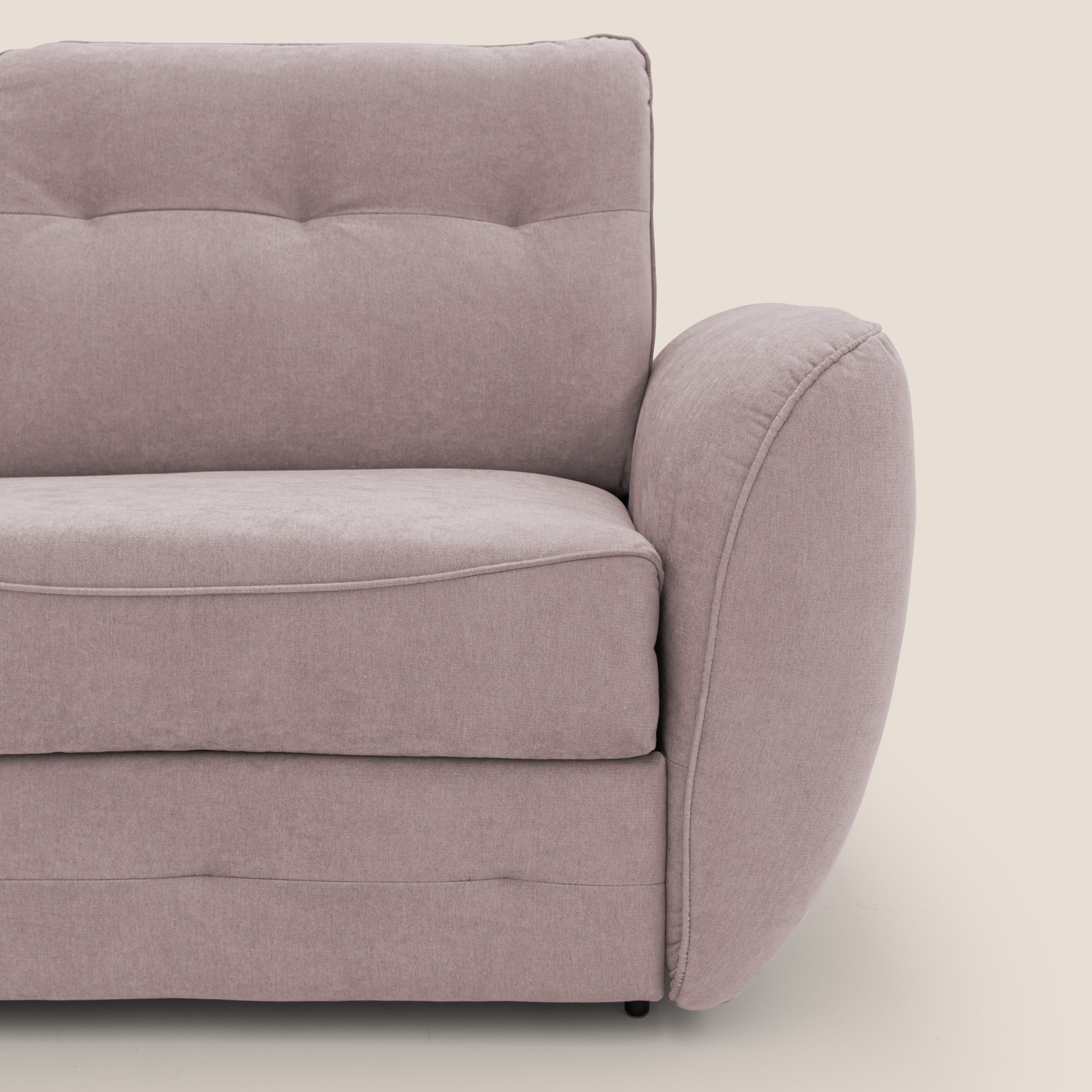 Zeus Divano letto scandinavo con schienale alto in tessuto impermeabile T02 rosa - divitt.sbs