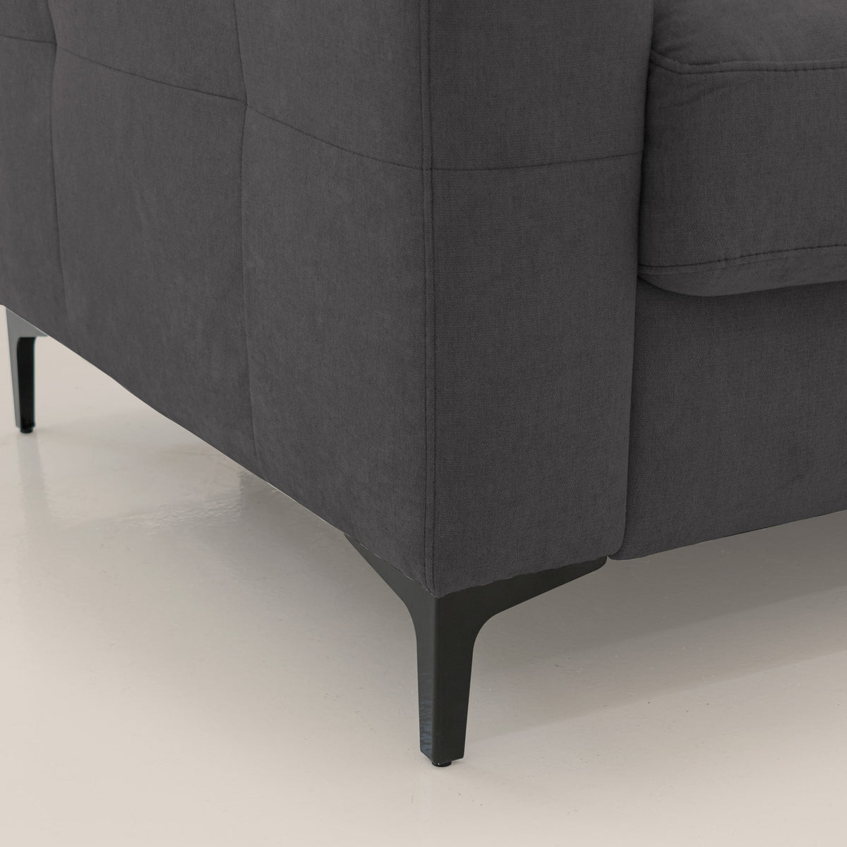 Gardenia divano letto materasso alto 18 cm con poggiatesta reclinabili e rivestimento impermeabile T02 nero - divitt.sbs