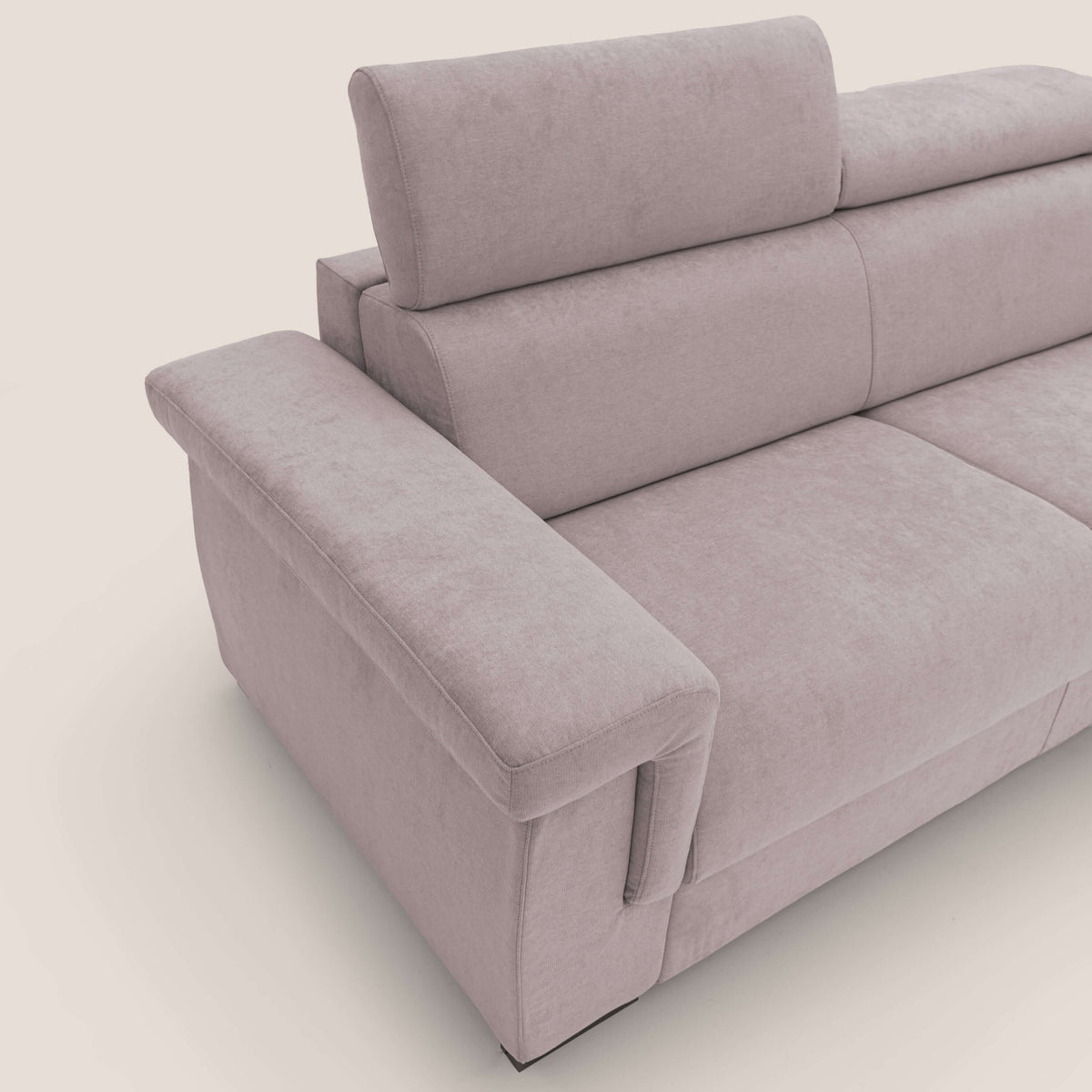 Bjorn divano letto sfoderabile con materasso H18 cm e poggiatesta reclinabili in tessuto impermeabile T02 rosa - divitt.sbs