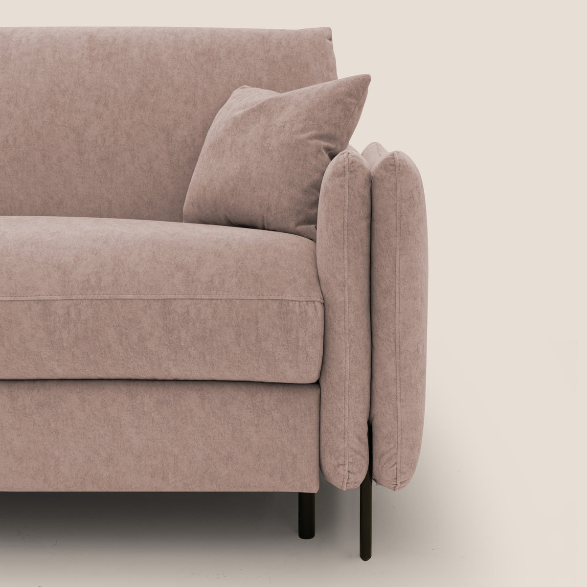 Gregory Divano letto con materasso h18 cm in microfibra effetto velluto impermeabile T09 rosa - divitt.sbs