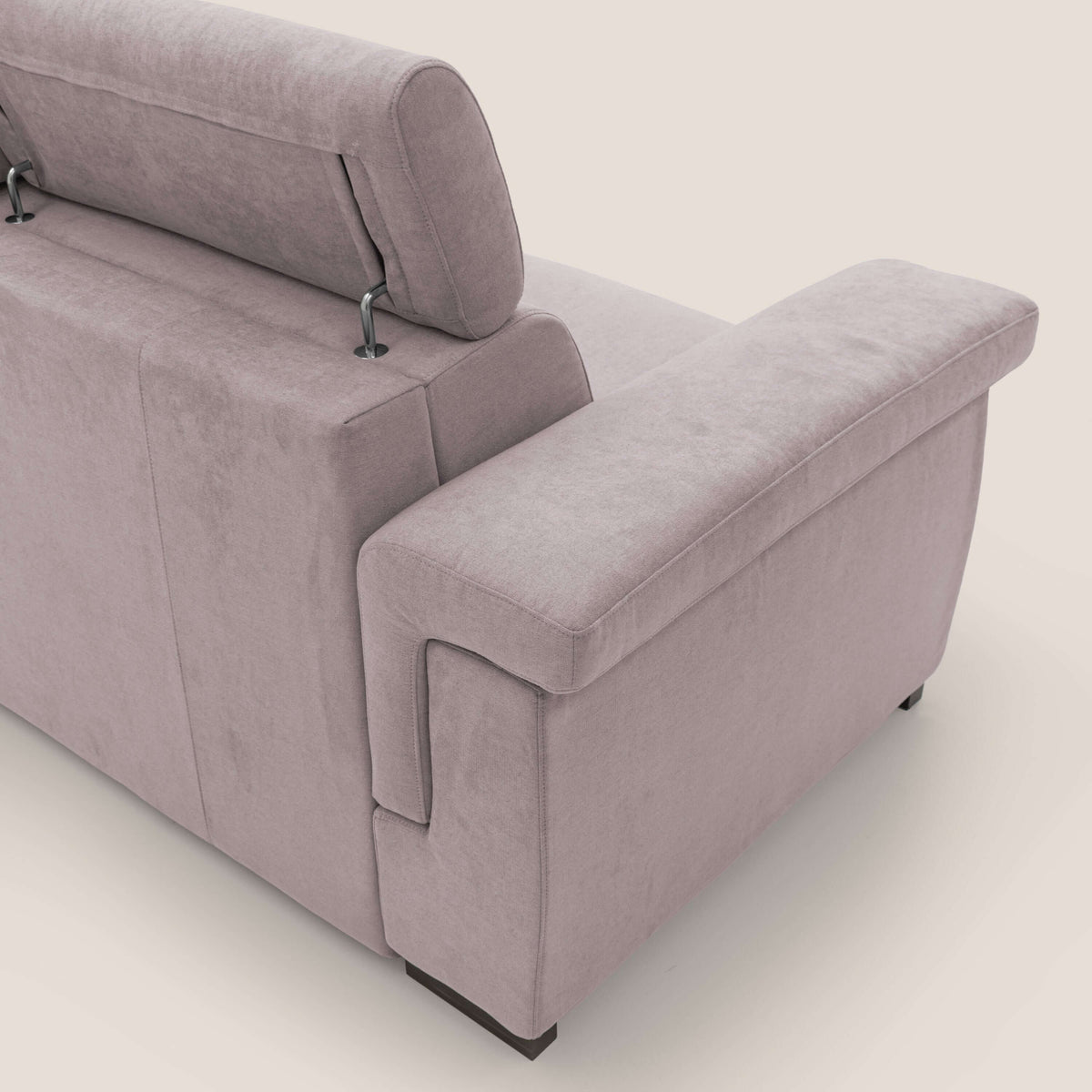 Bjorn divano letto sfoderabile con materasso H18 cm e poggiatesta reclinabili in tessuto impermeabile T02 rosa - divitt.sbs