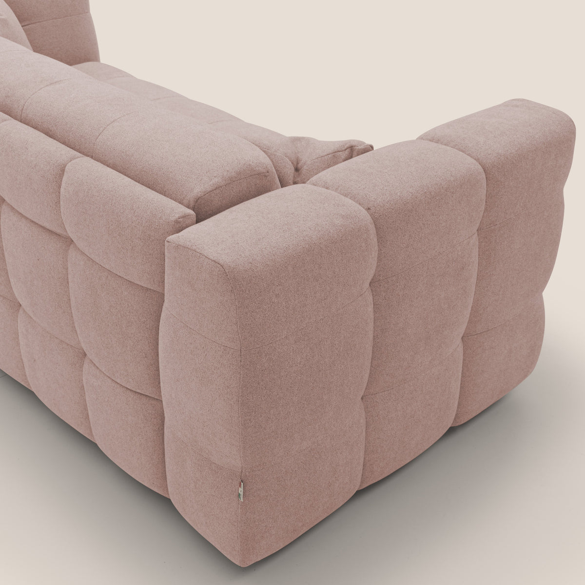 Tender Divano letto matrimoniale dal design innovativo in tessuto bouclet impermeabile T07 rosa - divitt.sbs