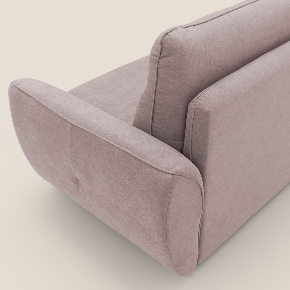 Zeus Divano letto scandinavo con schienale alto in tessuto impermeabile T02 rosa - divitt.sbs