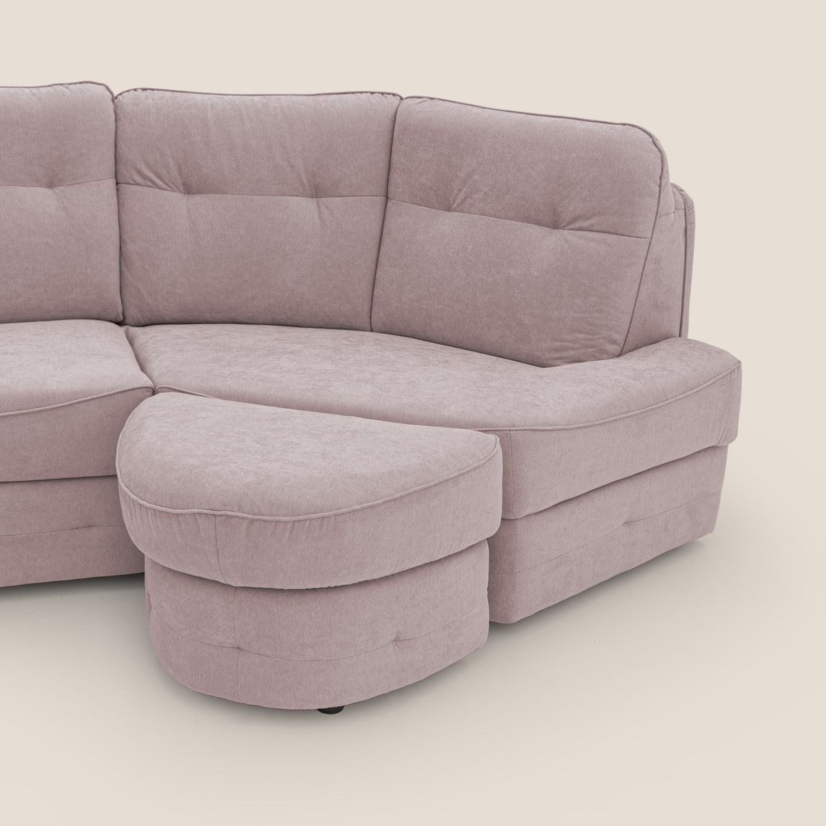 Zeus divano letto angolare con materasso H18 cm pouf mobile in tessuto impermeabile T02 - divitt.sbs