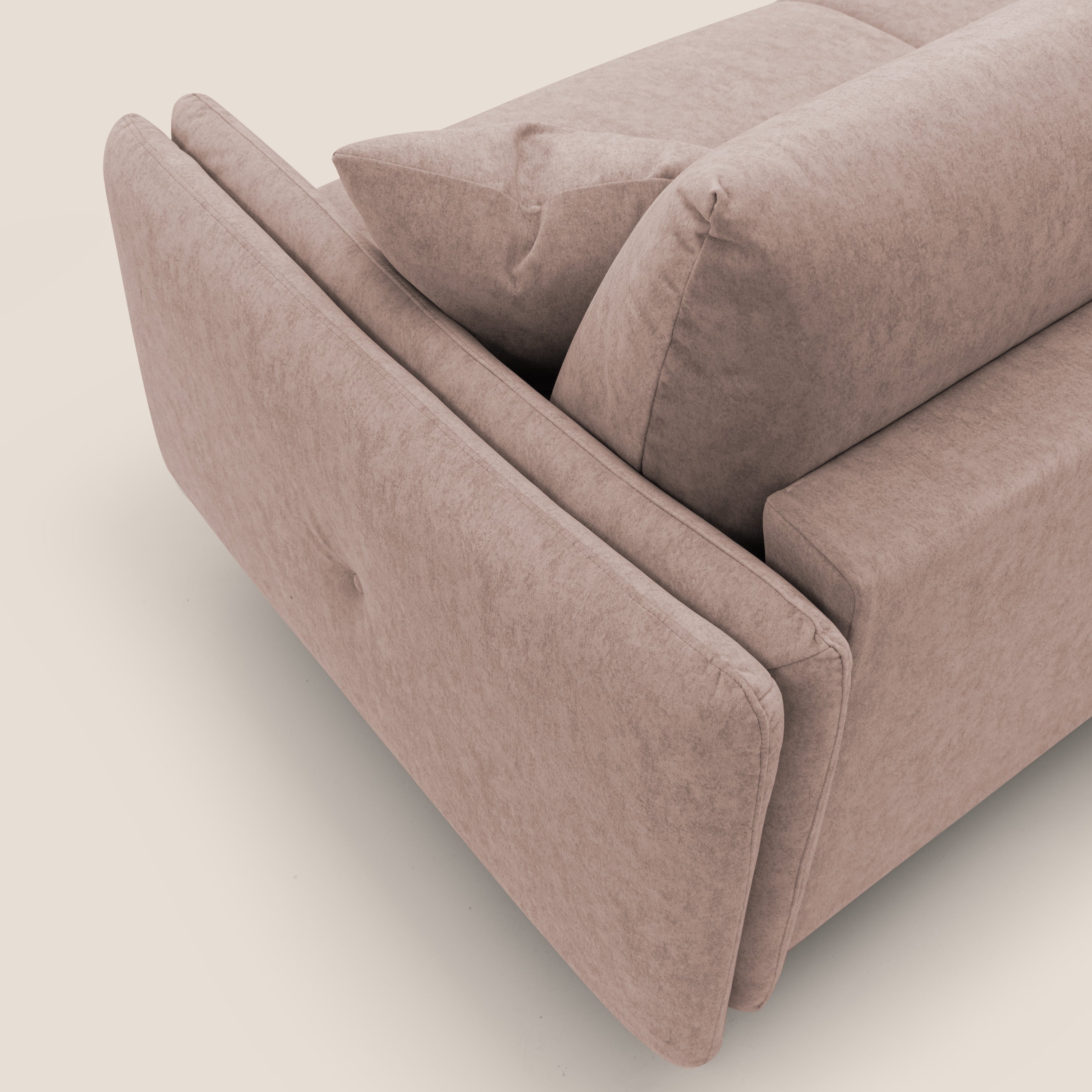 Gregory Divano letto con materasso h18 cm in microfibra effetto velluto impermeabile T09 rosa - divitt.sbs