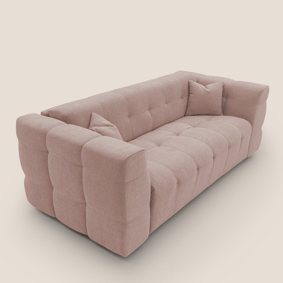 Tender Divano letto matrimoniale dal design innovativo in tessuto bouclet impermeabile T07 rosa - divitt.sbs