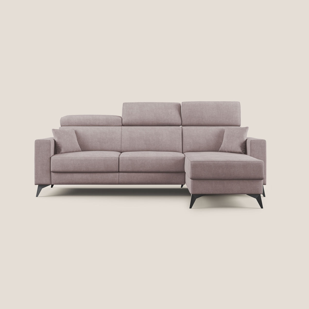 Pegaso divano letto angolare con poggiatesta reclinabili e rivestimento impermeabile T02 rosa - divitt.sbs