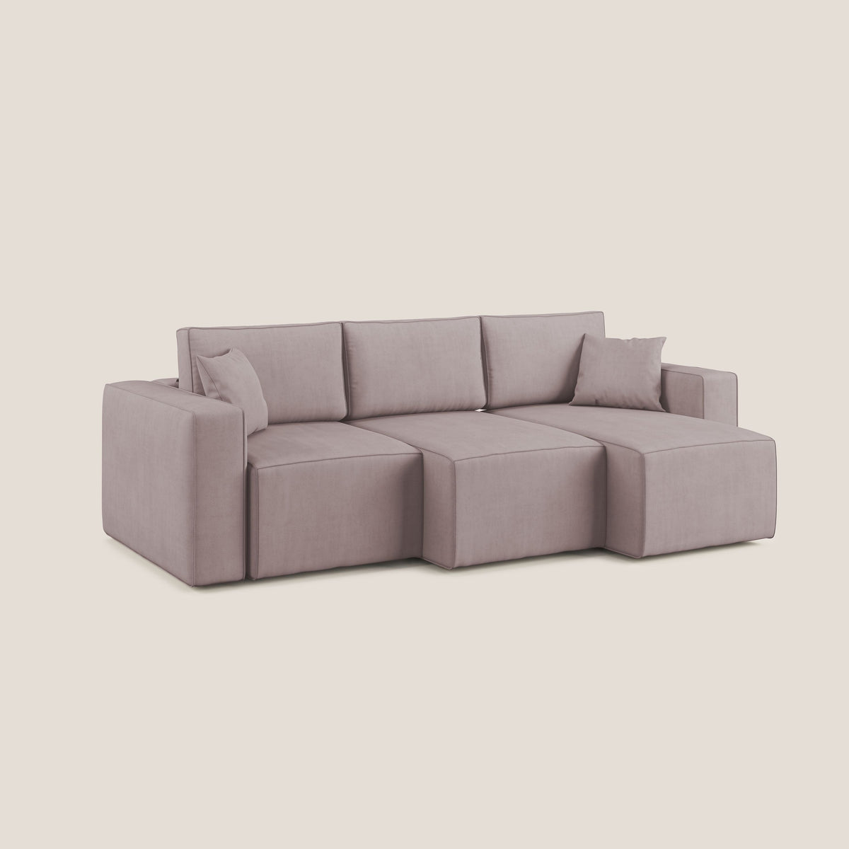 Morfeo divano con 3 sedute estraibili in morbido tessuto impermeabile T02 rosa - divitt.sbs