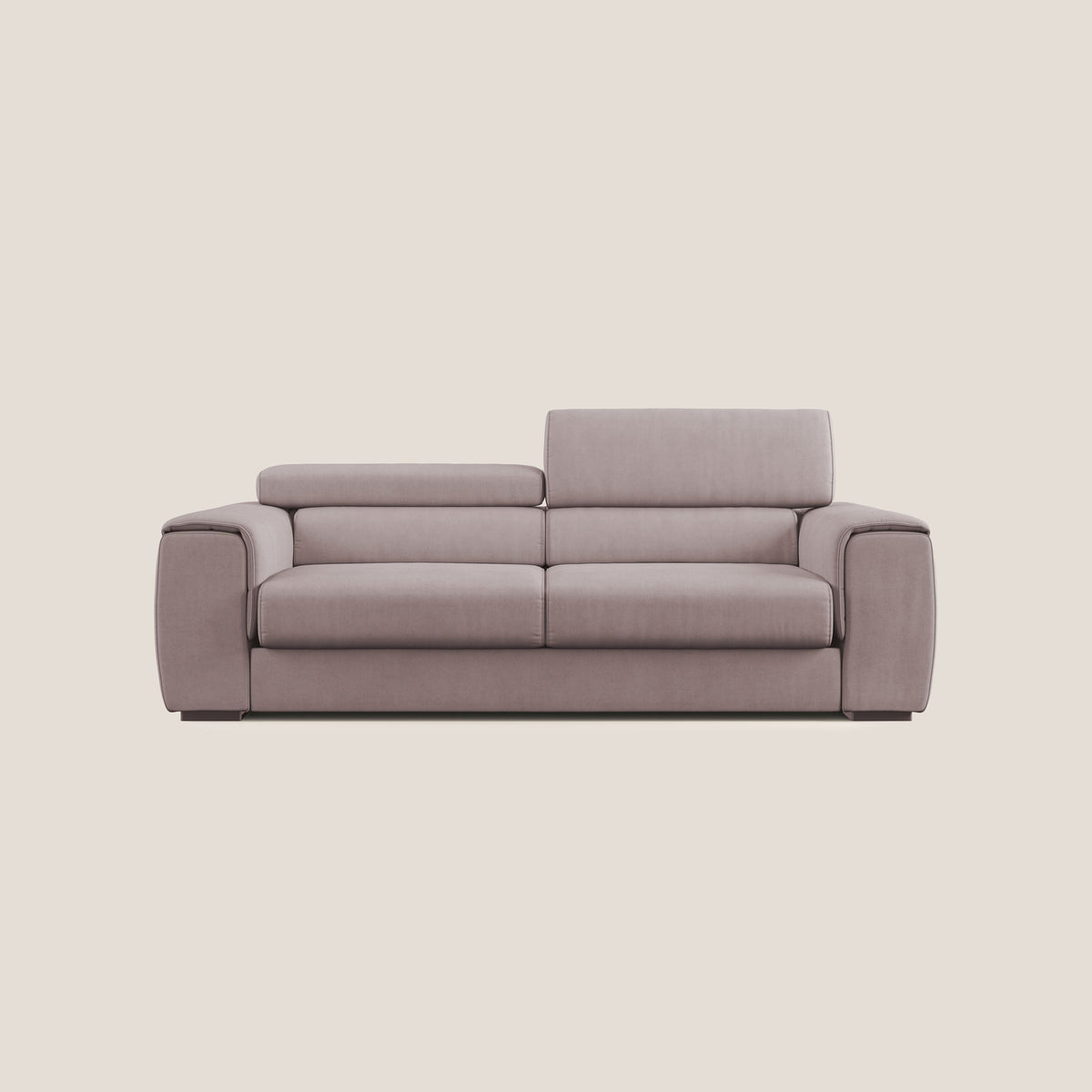 Zeno Divano con pouf estraibile poggiapiedi in tessuto morbido impermeabile T02 rosa - divitt.sbs