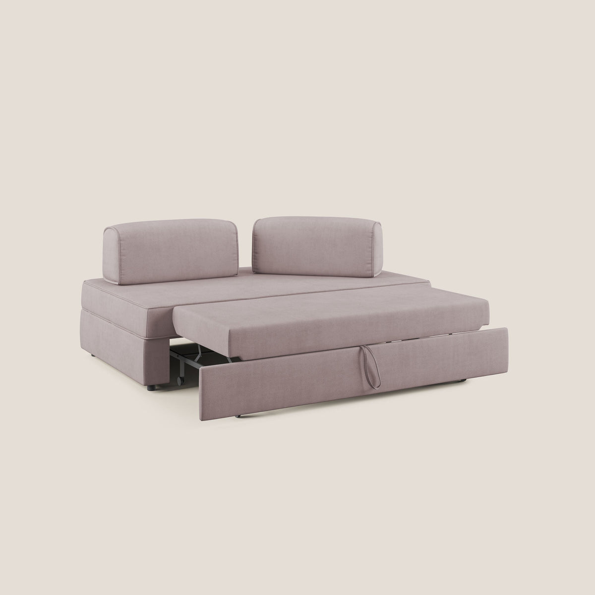 Liberty divano con pouf estraibile e schienali movibili in tessuto morbido impermeabile T02 rosa - divitt.sbs