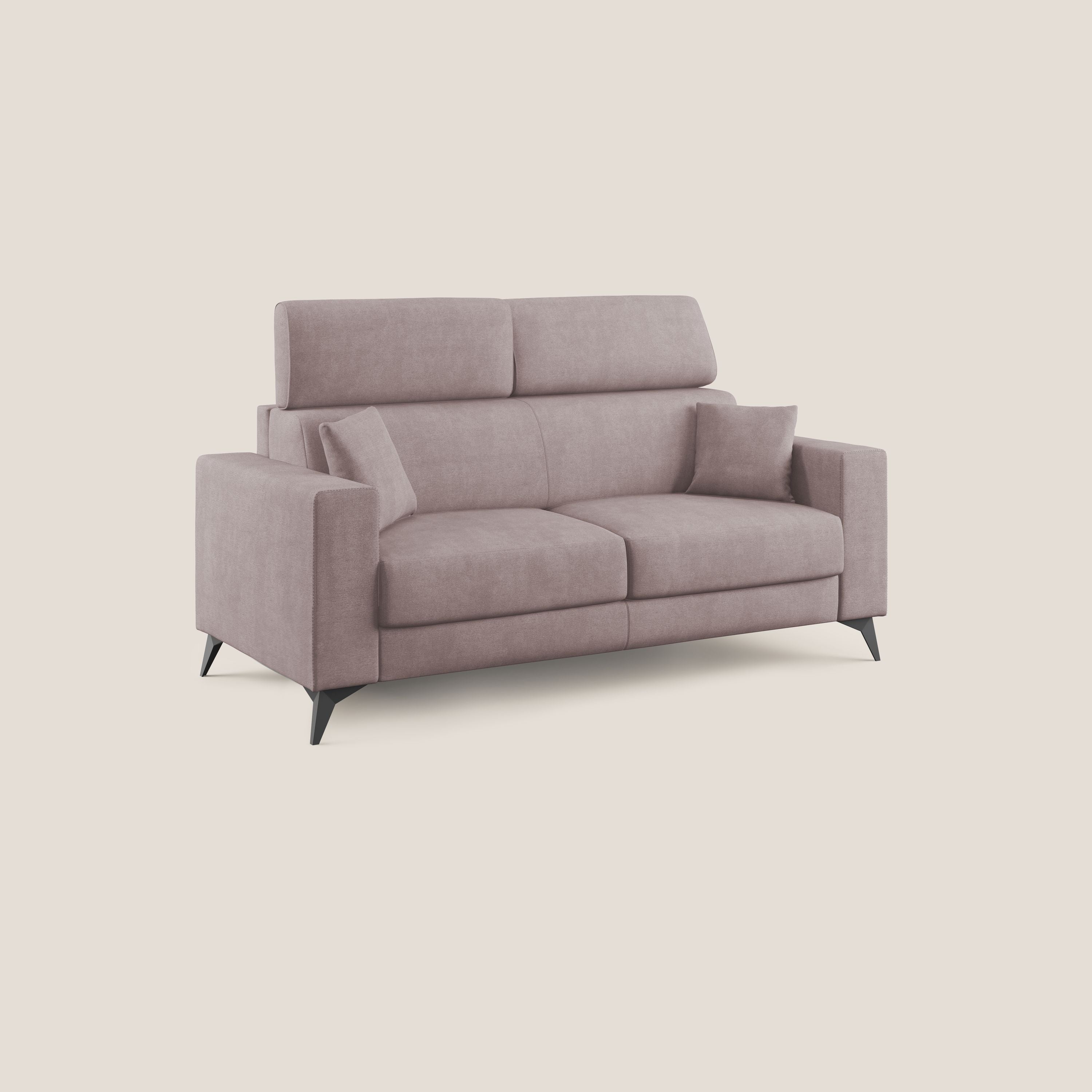 Pegaso divano letto con poggiatesta reclinabili e rivestimento T02 rosa - divitt.sbs