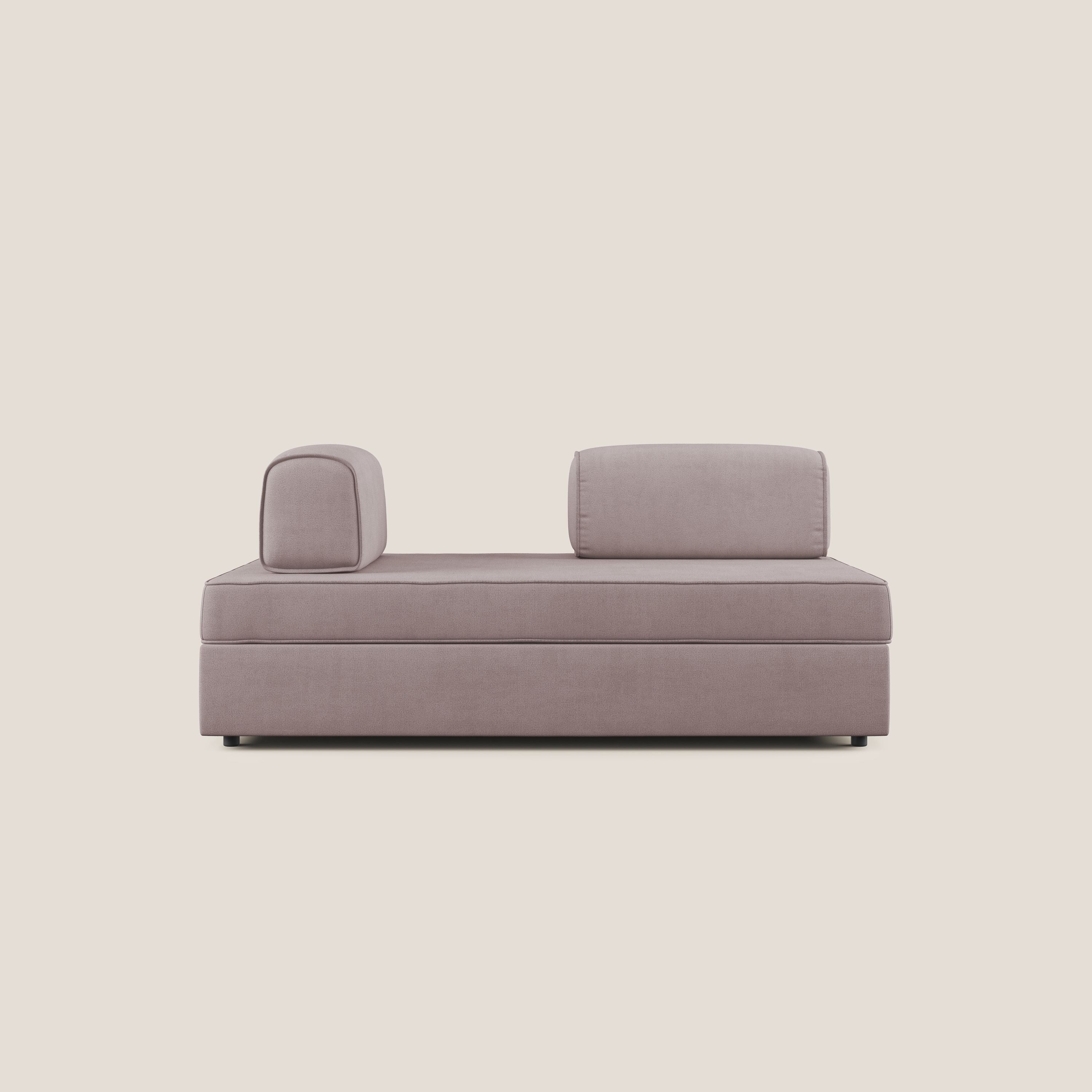 Liberty divano con pouf estraibile e schienali movibili in tessuto morbido impermeabile T02 rosa - divitt.sbs