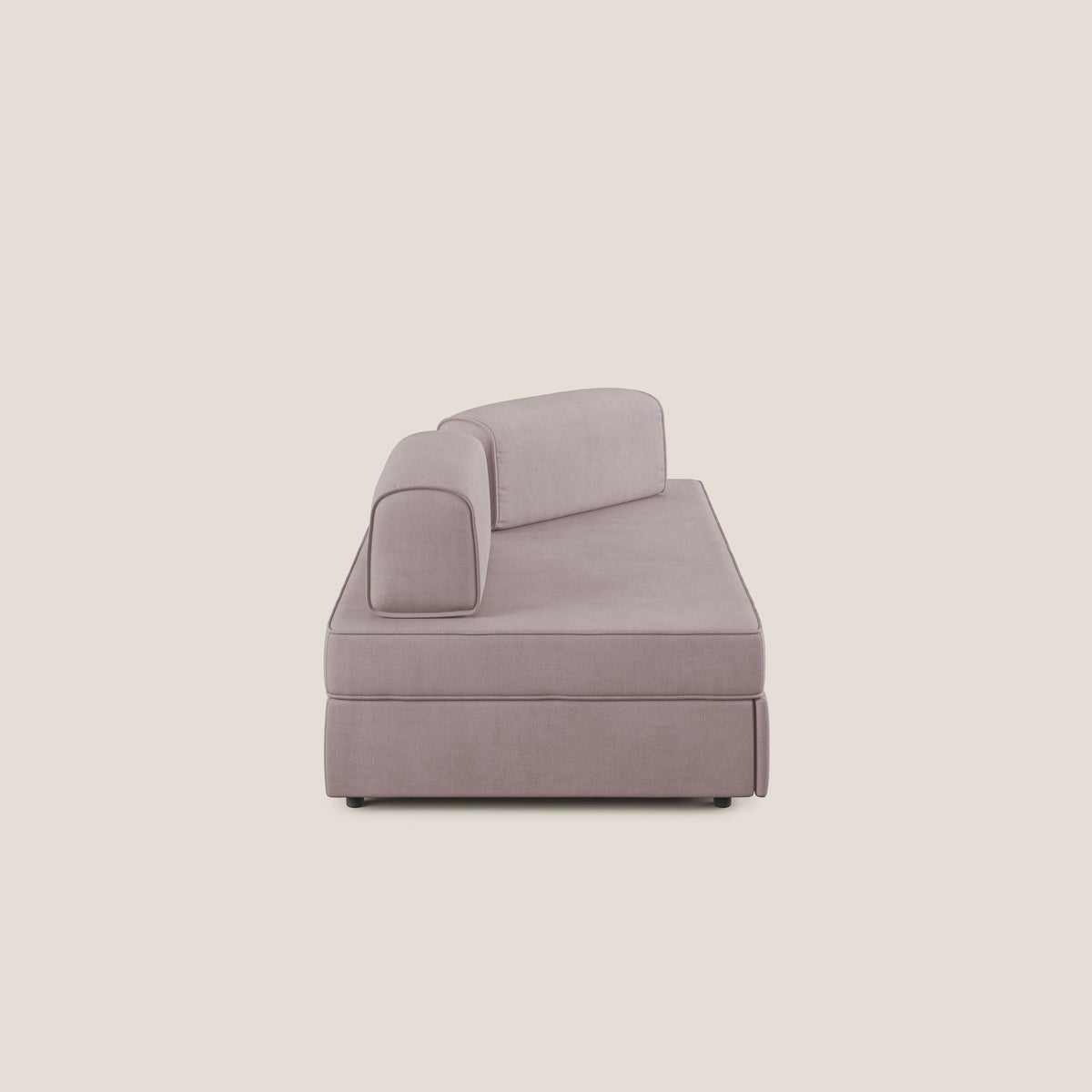 Liberty divano con pouf estraibile e schienali movibili in tessuto morbido impermeabile T02 rosa - divitt.sbs