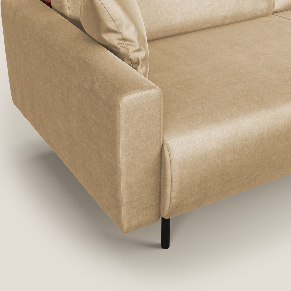 Arthur divano moderno in velluto morbido impermeabile T01 beige - divitt.sbs