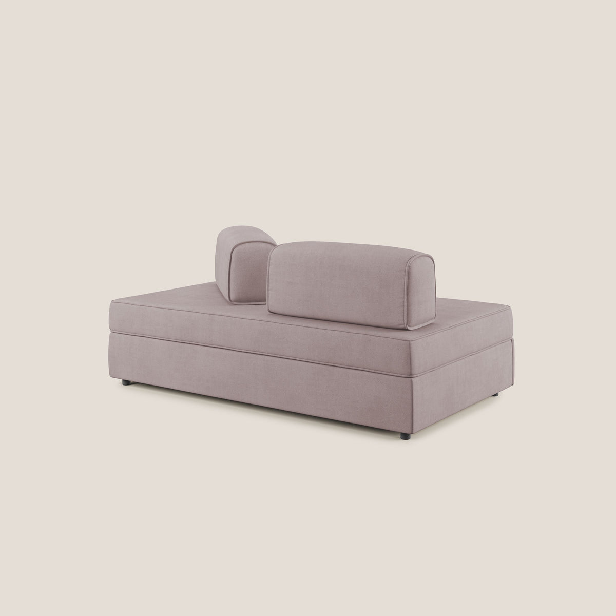 Liberty divano con pouf estraibile e schienali movibili in tessuto morbido impermeabile T02 rosa - divitt.sbs
