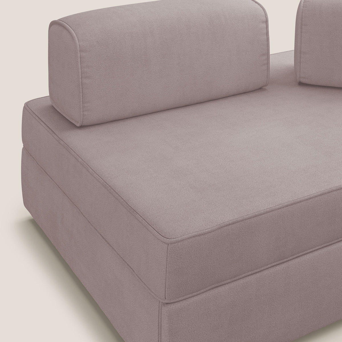 Liberty divano con pouf estraibile e schienali movibili in tessuto morbido impermeabile T02 rosa - divitt.sbs