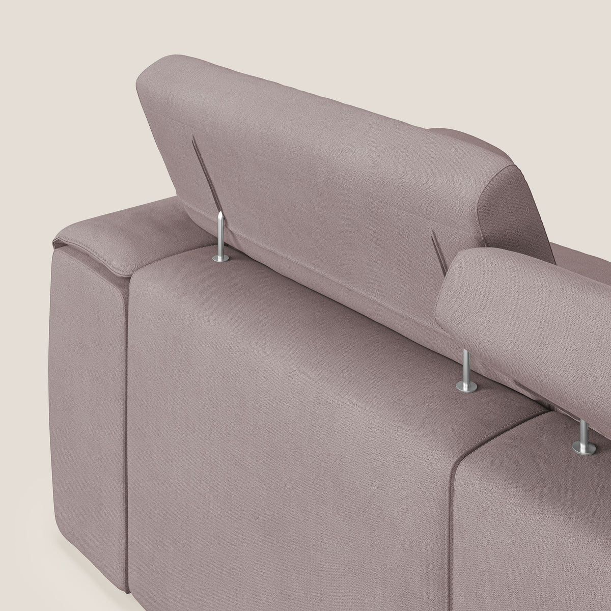 Zeno Divano con pouf estraibile poggiapiedi a 3 sedute in tessuto morbido impermeabile T02 rosa - divitt.sbs