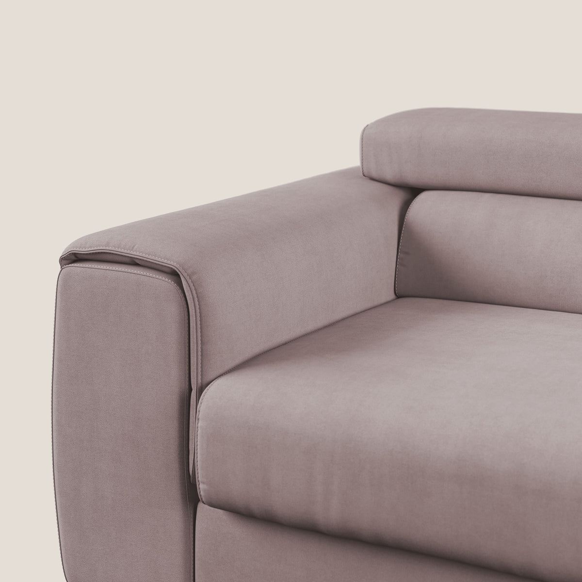 Zeno Divano con pouf estraibile poggiapiedi in tessuto morbido impermeabile T02 rosa - divitt.sbs