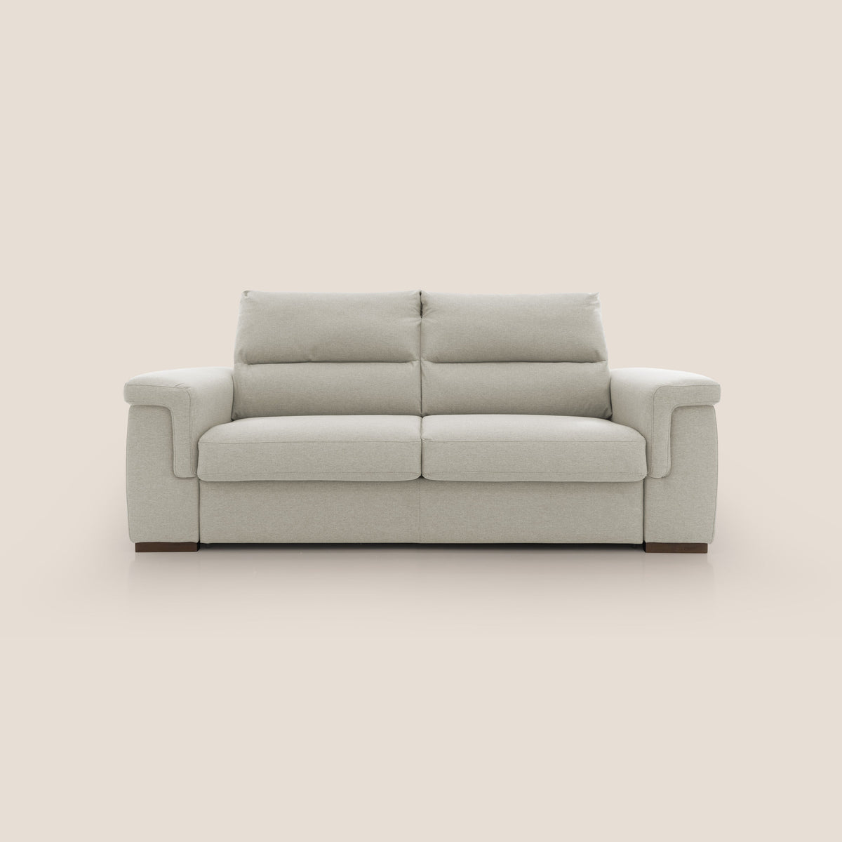 Magnolia divano letto con materasso alto 18 cm morbido schienale alto in tessuto smacchiabile T05 panna - divitt.sbs