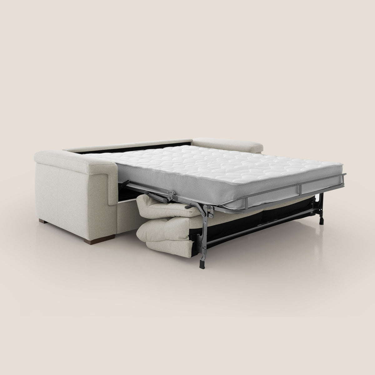 Magnolia divano letto con materasso alto 18 cm morbido schienale alto in tessuto smacchiabile T05 panna - divitt.sbs