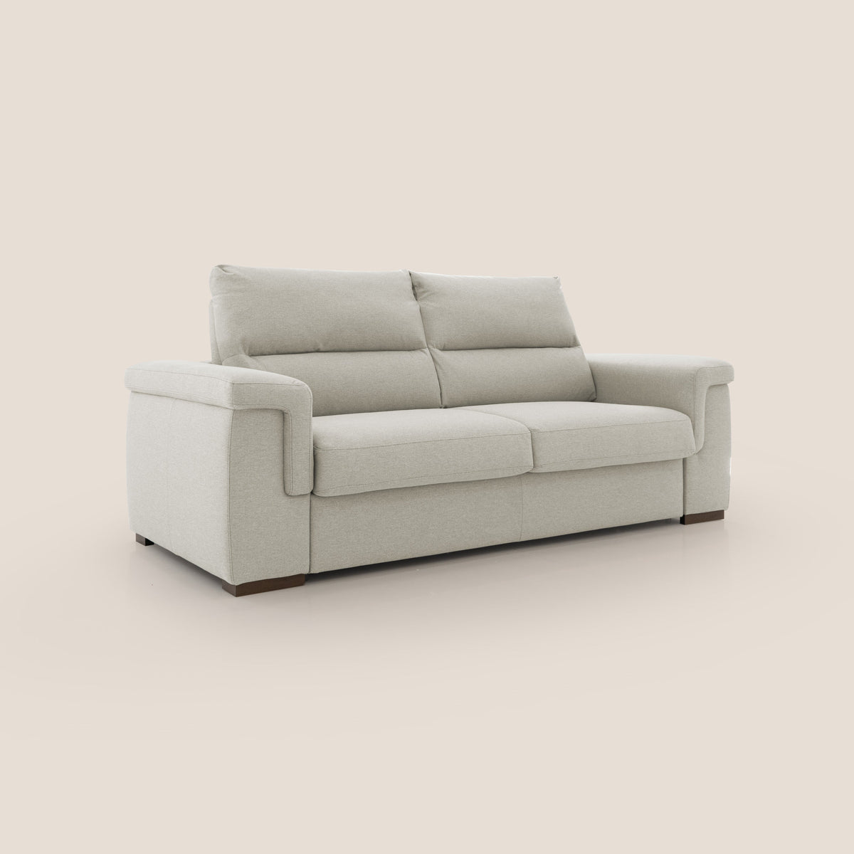 Magnolia divano letto con materasso alto 18 cm morbido schienale alto in tessuto smacchiabile T05 panna - divitt.sbs