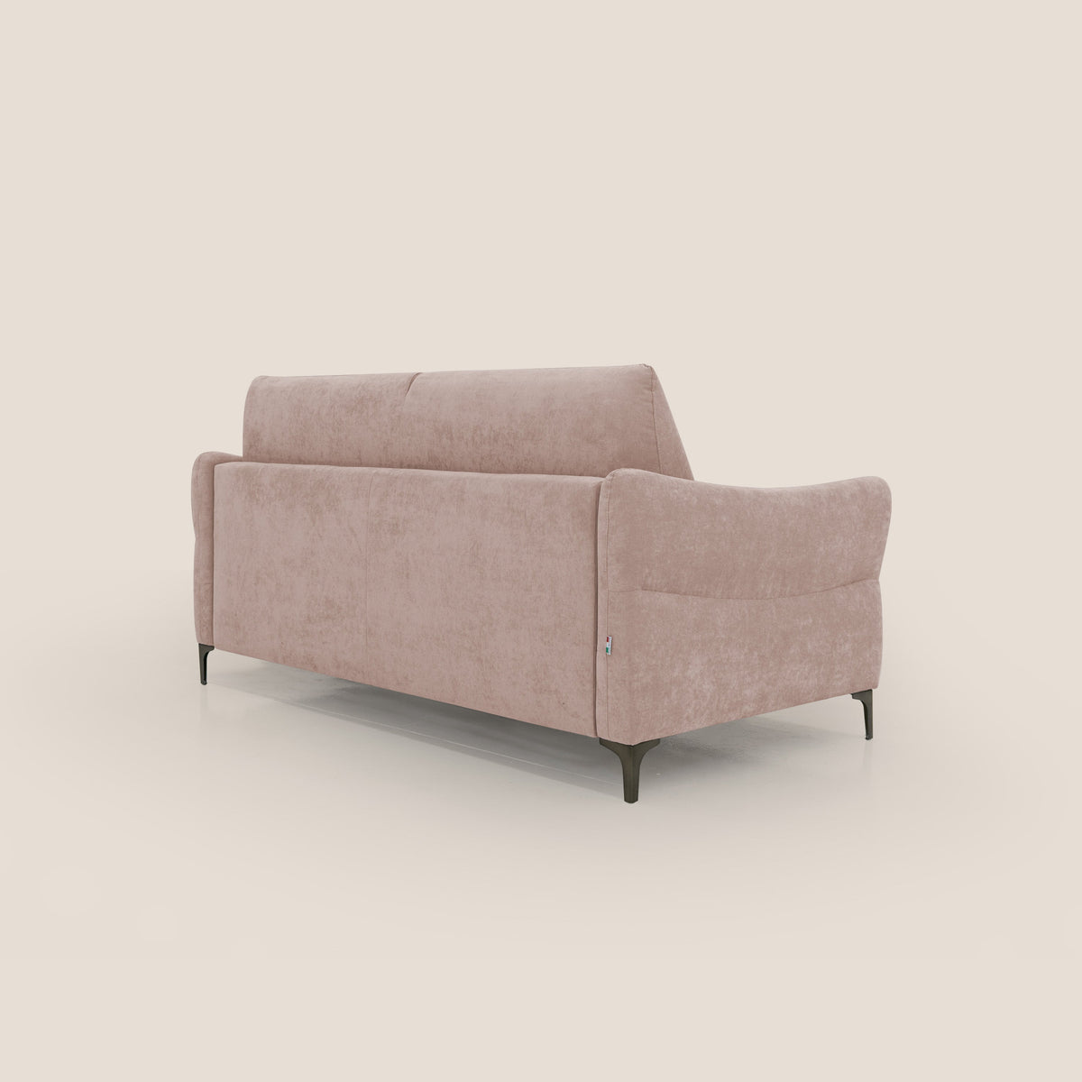 Dalia divano letto con materasso H18 cm e piedi alti in raffinato tessuto smacchiabile T17 rosa - divitt.sbs