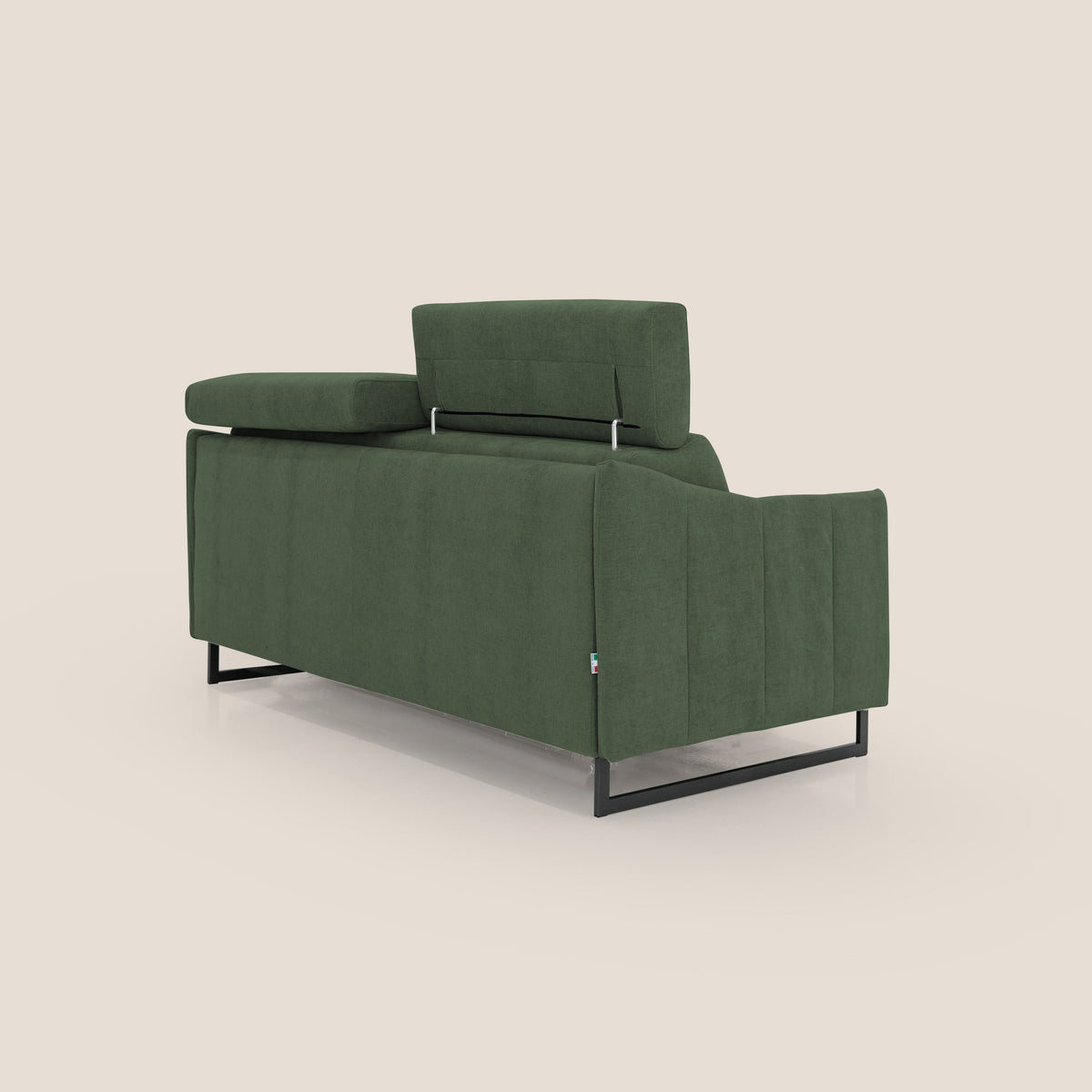 Loto divano letto salvaspazio materasso H18 cm con piedi alti in morbido tessuto impermeabile T14 verde - divitt.sbs