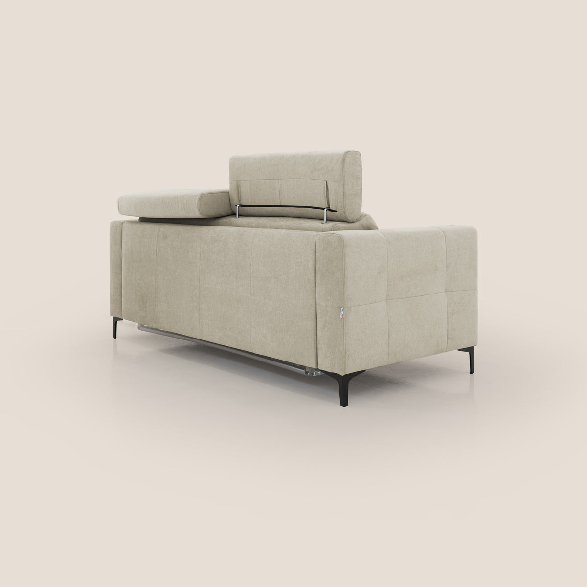 Gardenia divano letto materasso alto 18 cm con poggiatesta reclinabili e rivestimento impermeabile T02 panna - divitt.sbs
