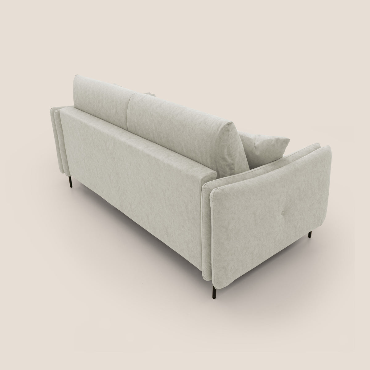 Gregory Divano letto con materasso h18 cm in microfibra effetto velluto impermeabile T09 panna - divitt.sbs