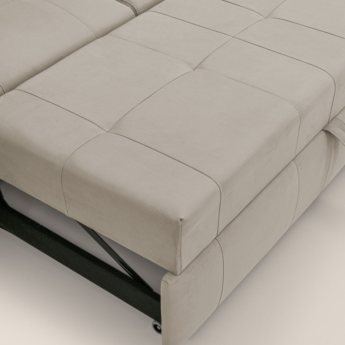 Kronos Divano angolare con pouf estraibile e penisola contenitore in microfibra impermeabile T11 tortora - divitt.sbs